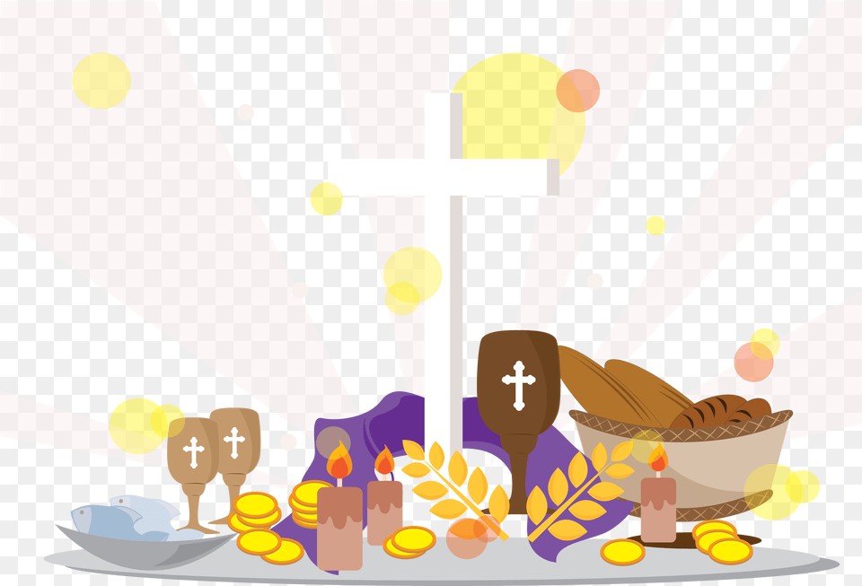 Easter Cartoon Catholic, Altar, Person, People, Prayer Free Png Download