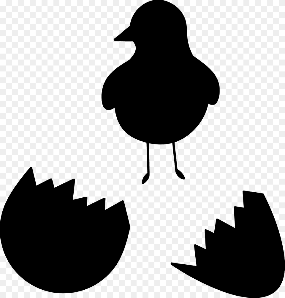 Easter Chick Silhouette, Stencil, Animal, Bird, Blackbird Free Transparent Png
