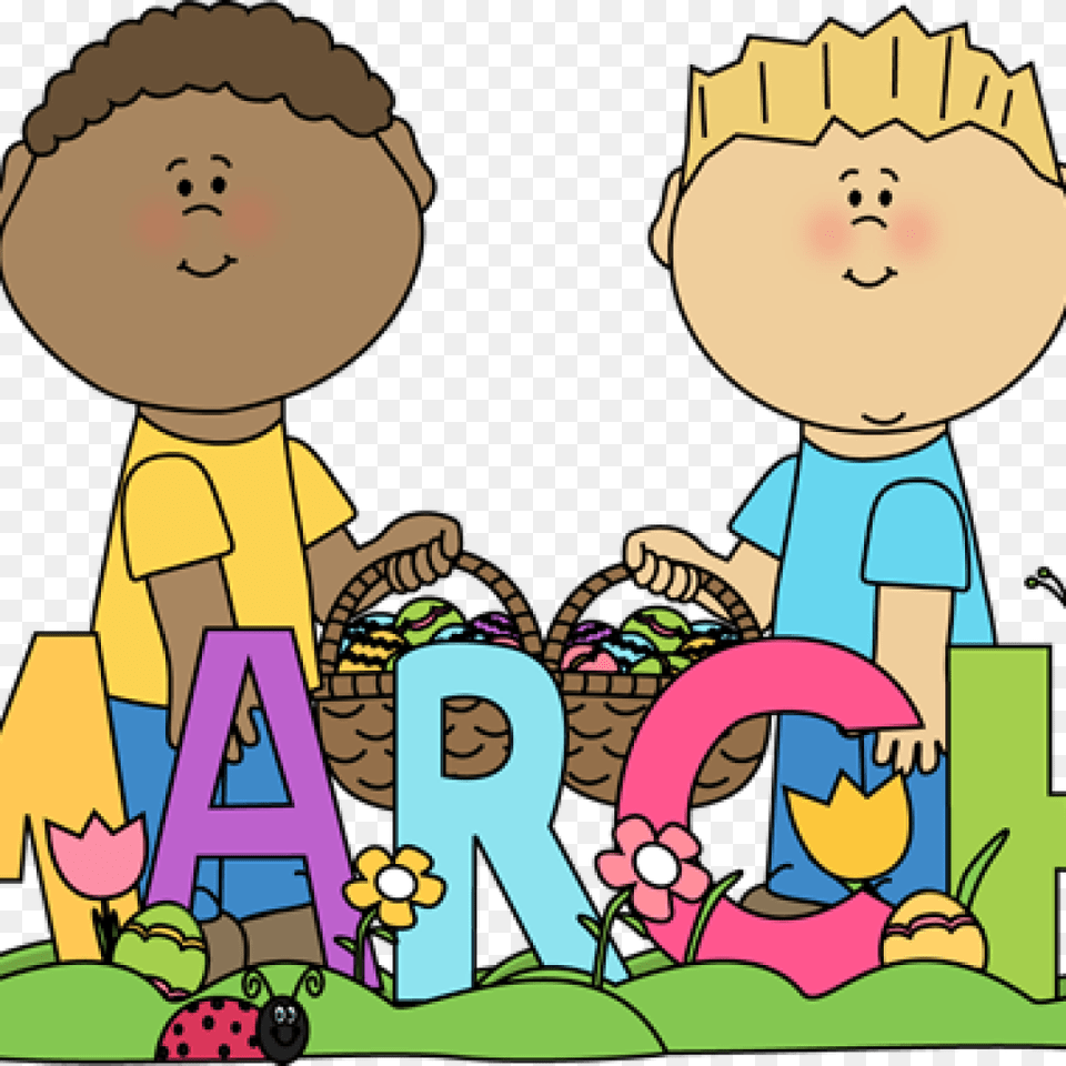 Easter Clip Art March, Baby, Person, Book, Comics Png Image