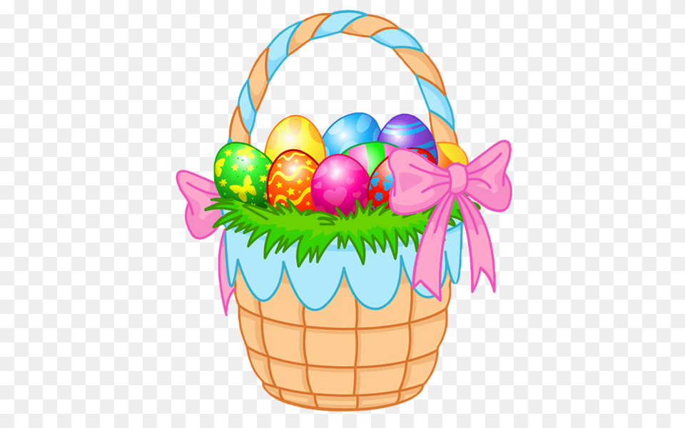 Easter Clipart Background Easter Bunny Eggs, Basket, Egg, Food, Animal Free Png