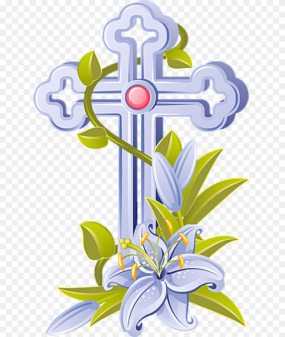 Easter Clipart Dinner, Cross, Symbol, Flower, Plant Free Png