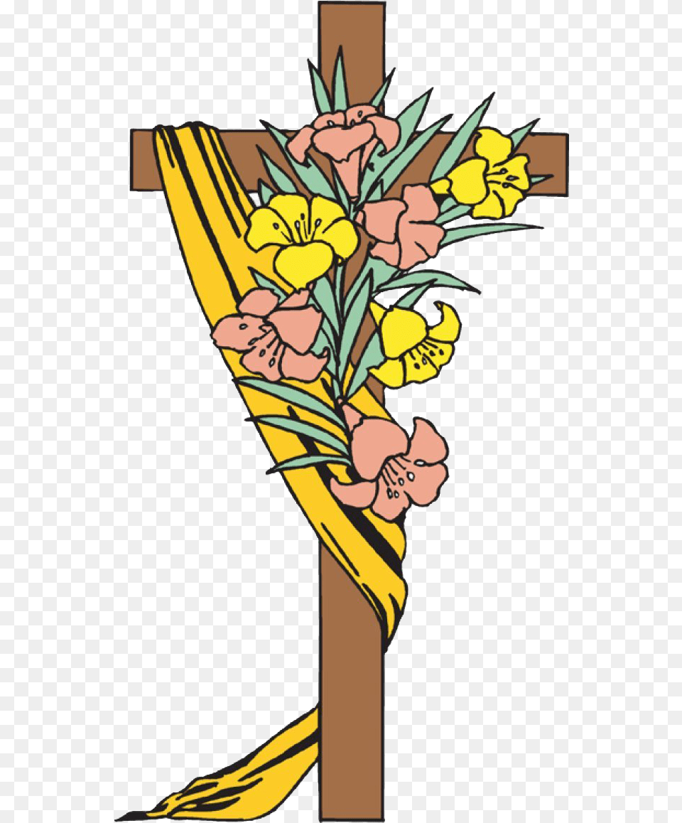 Easter Clipart Religious, Plant, Flower, Cross, Symbol Free Transparent Png