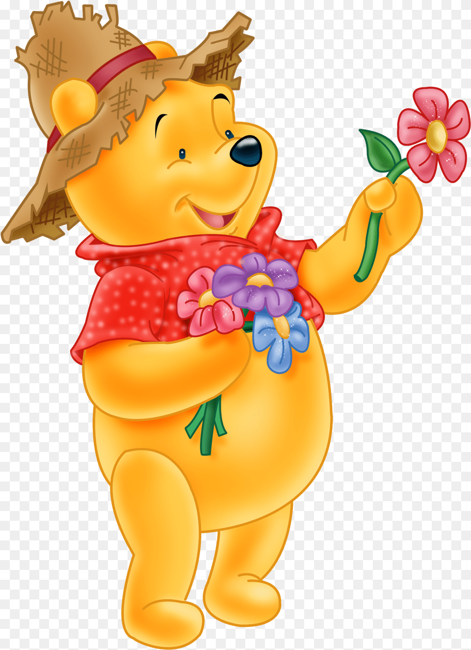 Easter Clipart Winnie The Pooh W Winnie The Pooh Flowers, Cartoon, Nature, Outdoors, Snow Free Png Download
