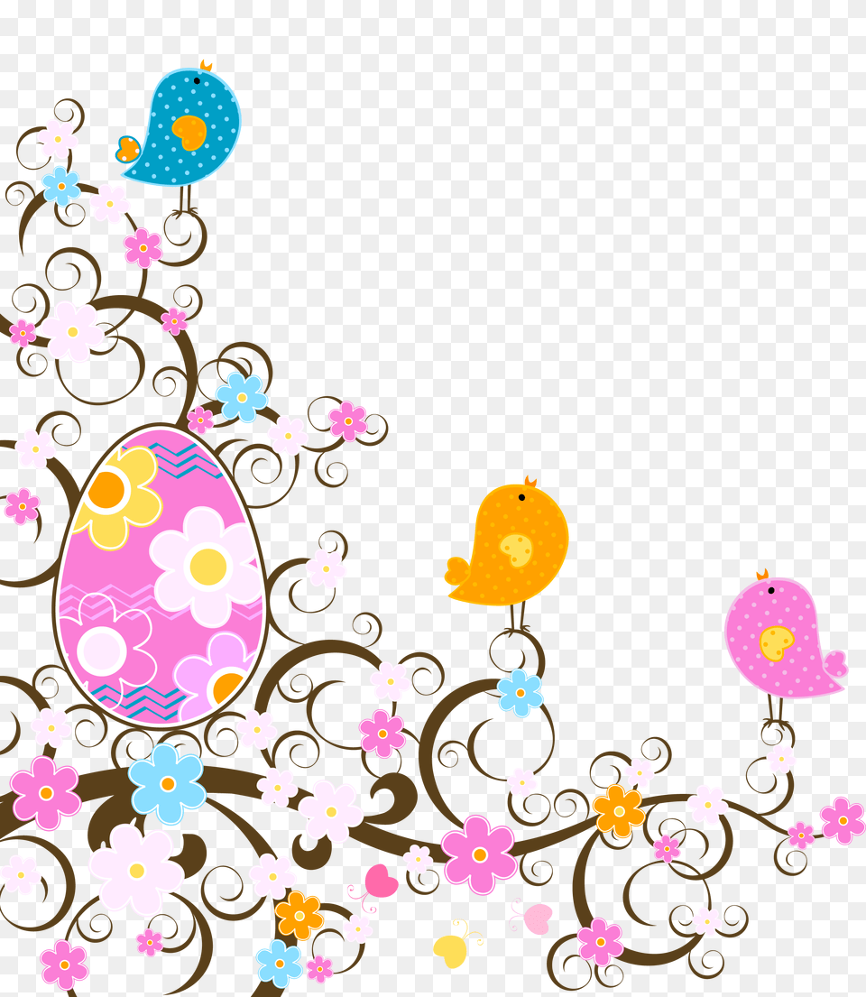 Easter Decoration With Flowers Transparent Clipart All, Art, Floral Design, Graphics, Pattern Free Png