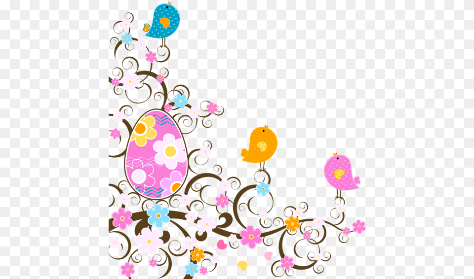 Easter Decoration With Flowers Transparent Clipart Transparent Easter Border Clipart, Art, Graphics, Pattern, Floral Design Png