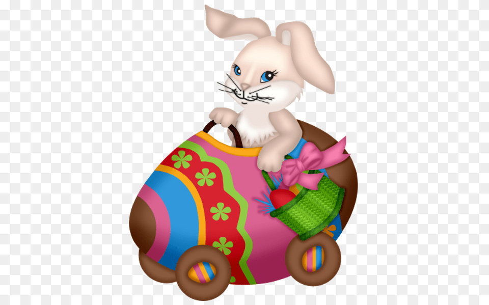 Easter Decorative Bunny With Cart Picture, Elf, Baby, Person, Art Free Transparent Png