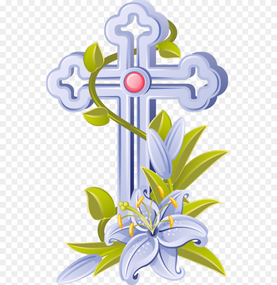 Easter Easter Cross Clipart Religious, Symbol, Flower, Plant Free Transparent Png
