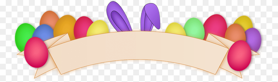 Easter Egg Banner Rabbit Ears Ears Happy Easter Easter, Food, Balloon Free Transparent Png
