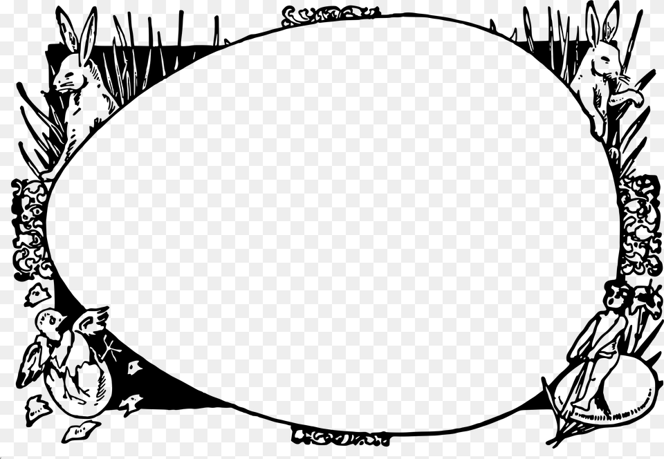 Easter Egg Border Clipart Black And White, Gray Png Image