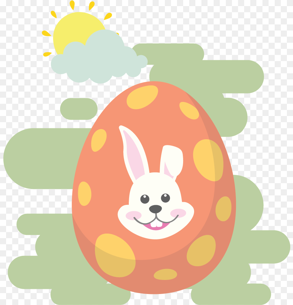 Easter Egg Bunny Background Green Icon Happy, Easter Egg, Food Png Image