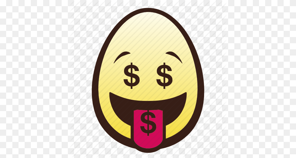 Easter Egg Emoji Face Head Money Mouth Icon, Food, Person Png Image