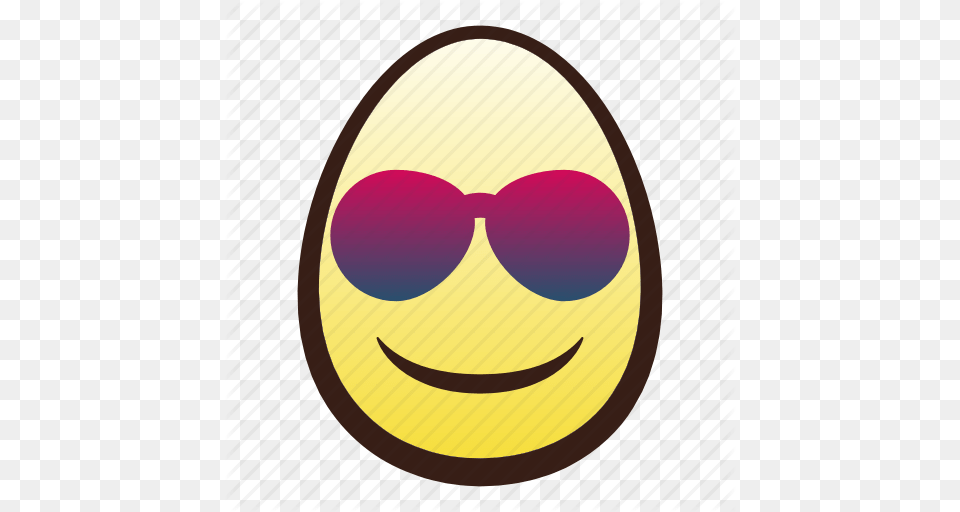 Easter Egg Emoji Face Head Smiling Sunglasses Icon, Food, Person Free Png Download