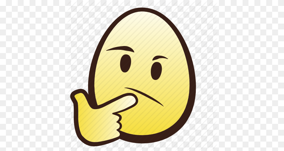 Easter Egg Emoji Face Head Thinking Icon, Food, Person Png Image