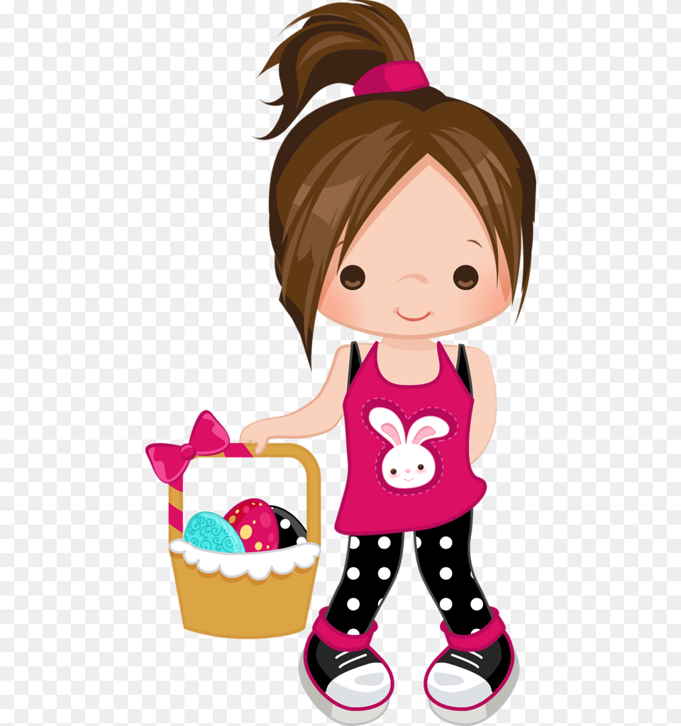 Easter Egg Hunt Clip Art Easter And Easter Clip Art, Baby, Person, Basket, Food Free Png Download