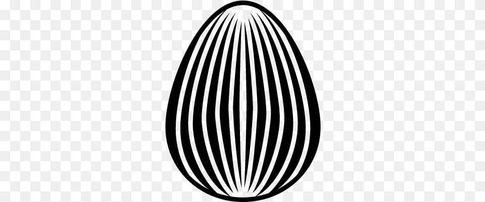 Easter Egg Of Elegant Design With Thin Vertical Lines Egg, Gray Png