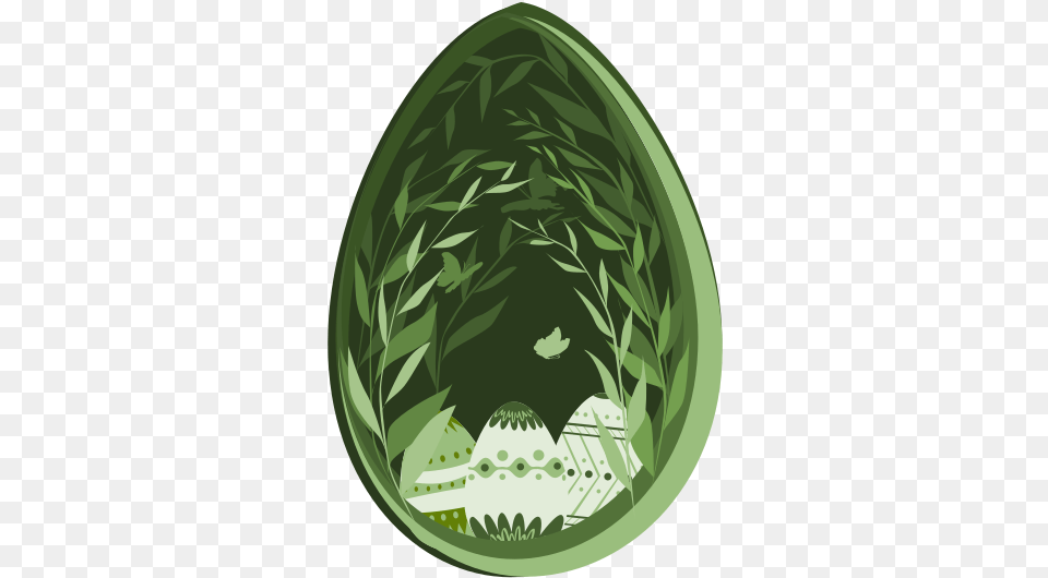 Easter Egg Papercut Easter Design Vector Illustration Illustration, Green, Food Free Transparent Png