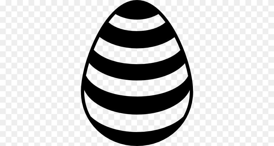 Easter Egg With Black And White Straight Stripes, Food, Easter Egg, Clothing, Hardhat Png Image