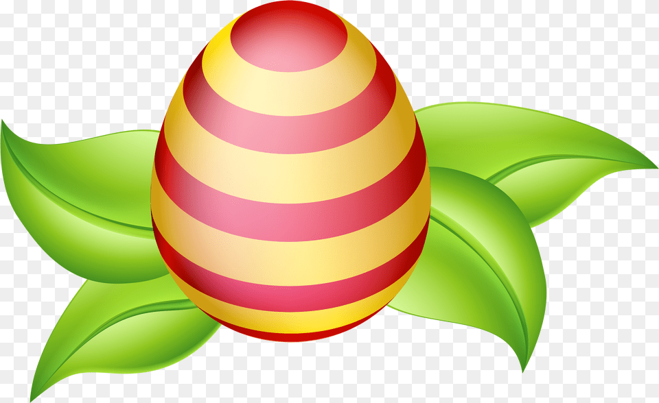 Easter Egg With Spring Leaves Clip Art Free Spring Clip Art And Easter Eggs, Easter Egg, Food, Astronomy, Moon Png Image