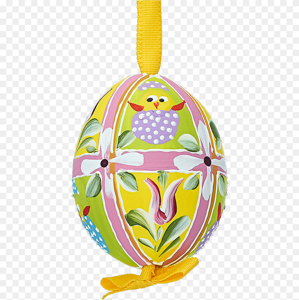 Easter Egg Yellowgreen With Chicks And Flowers Pendant, Accessories, Food, Baby, Person Png