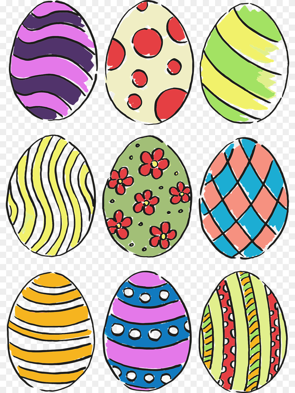 Easter Eggs Easter Egg Spring Vector Pattern Easter Eggs Patterns, Easter Egg, Food, Head, Person Free Png Download