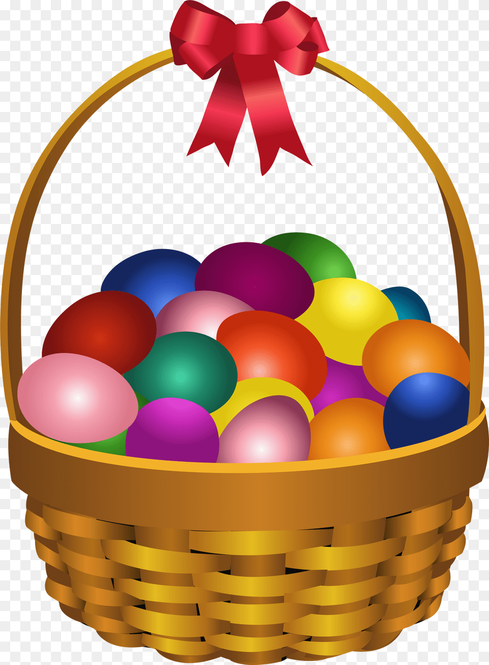 Easter Eggs In Basket Transparent Clip Art Image Fruit Basket Clip Art, Food, Balloon Free Png Download