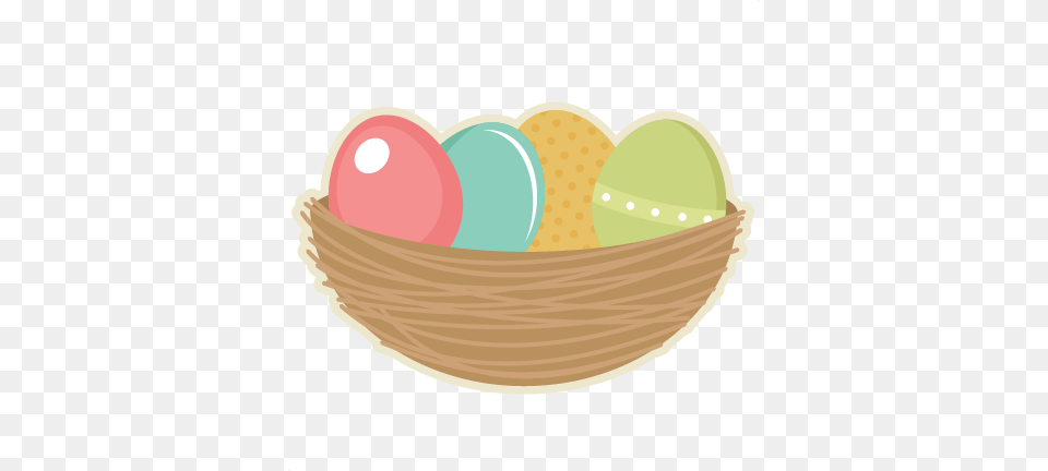 Easter Eggs In Nest Svg Cutting Files Easter Egg Svg Clipart Easter Nest, Bowl, Basket, Food, Cake Free Png Download