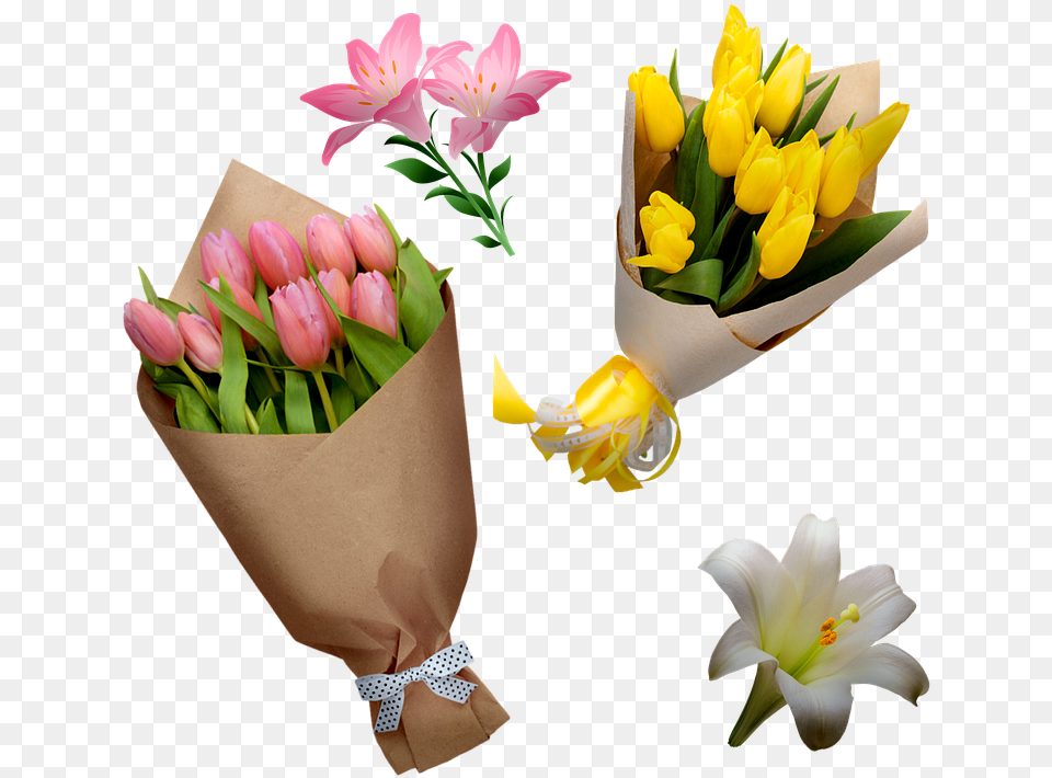 Easter Flowers Lily Tulips Image On Pixabay Bouquet, Flower, Flower Arrangement, Flower Bouquet, Plant Free Png Download