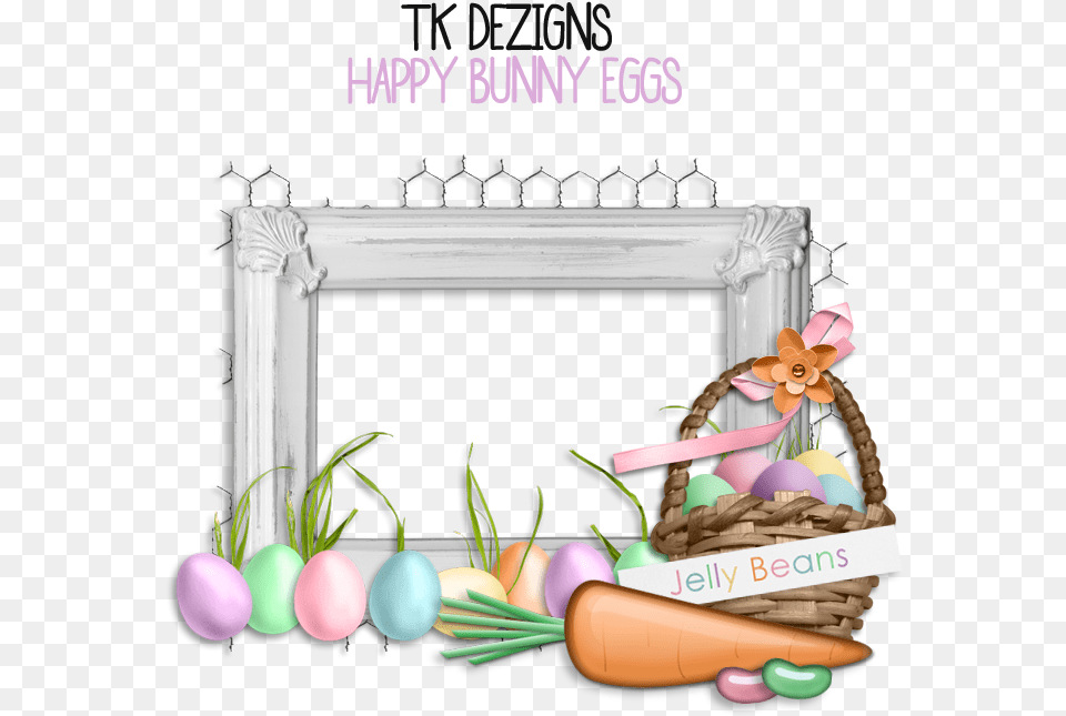Easter Frame, Balloon, Basket, Food Png Image