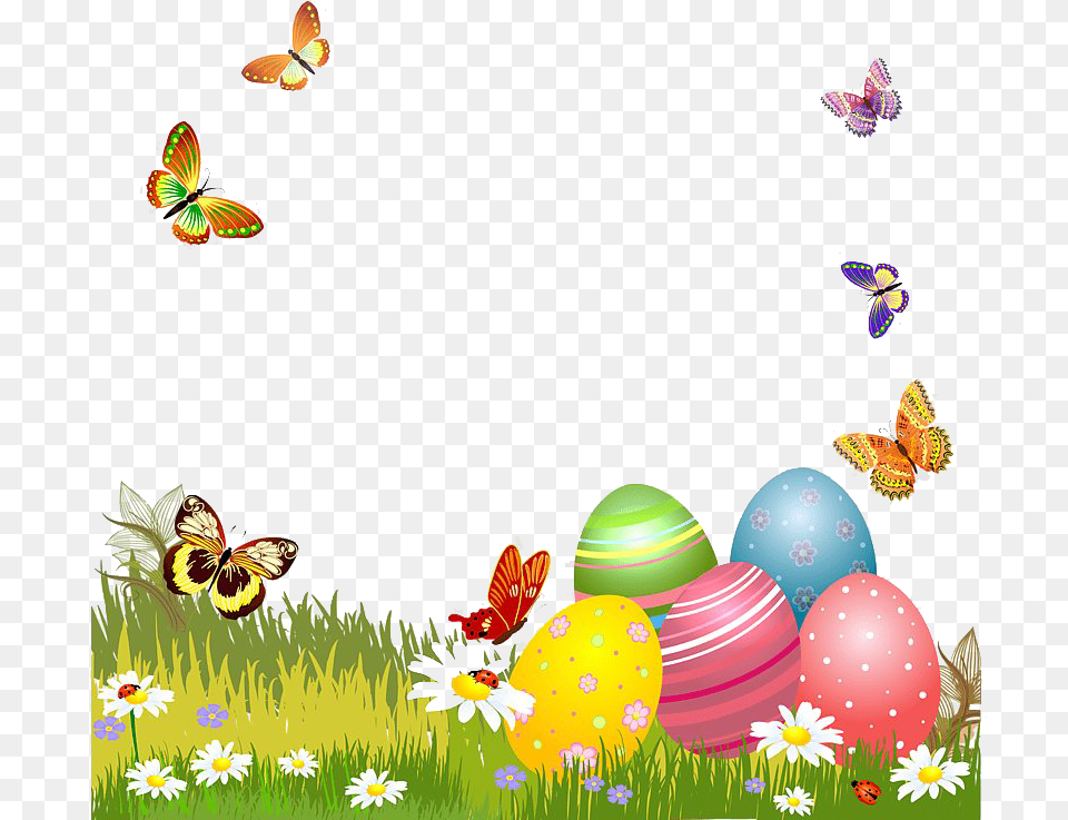 Easter Frame Transparent Picture Easter Frame, Balloon, Egg, Food, Easter Egg Png Image