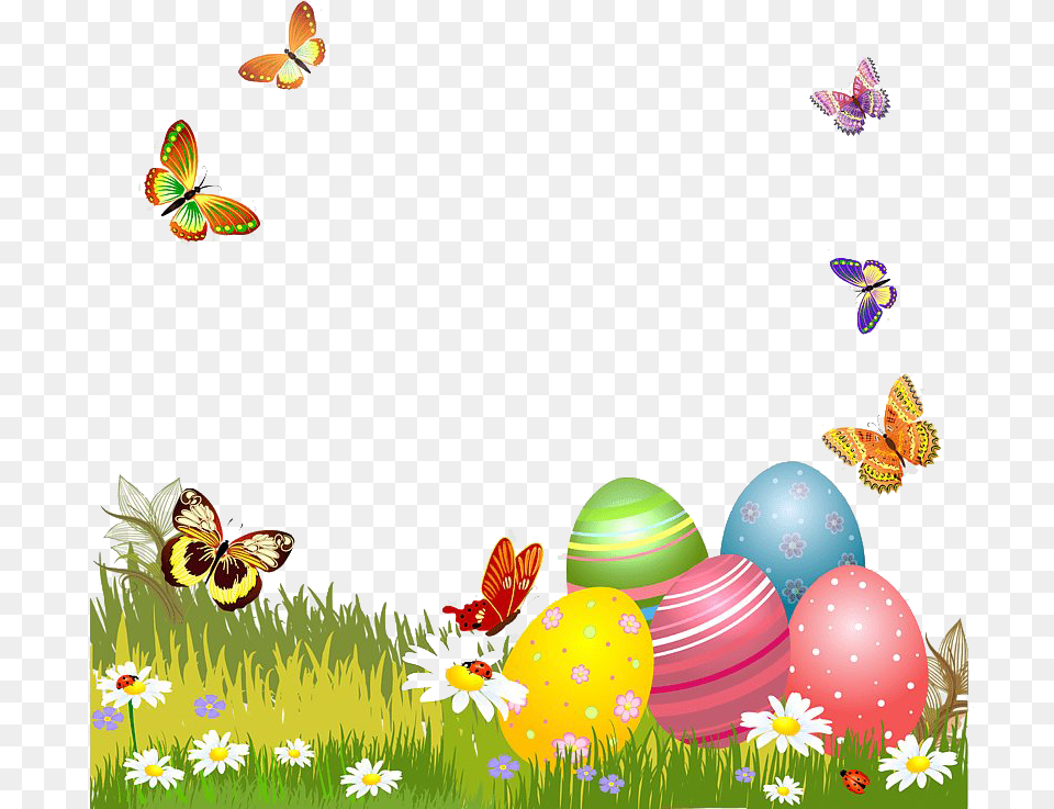 Easter Frame Transparent Picture Happy Easter 2020 Family And Friends, Balloon, Egg, Food, Easter Egg Png Image