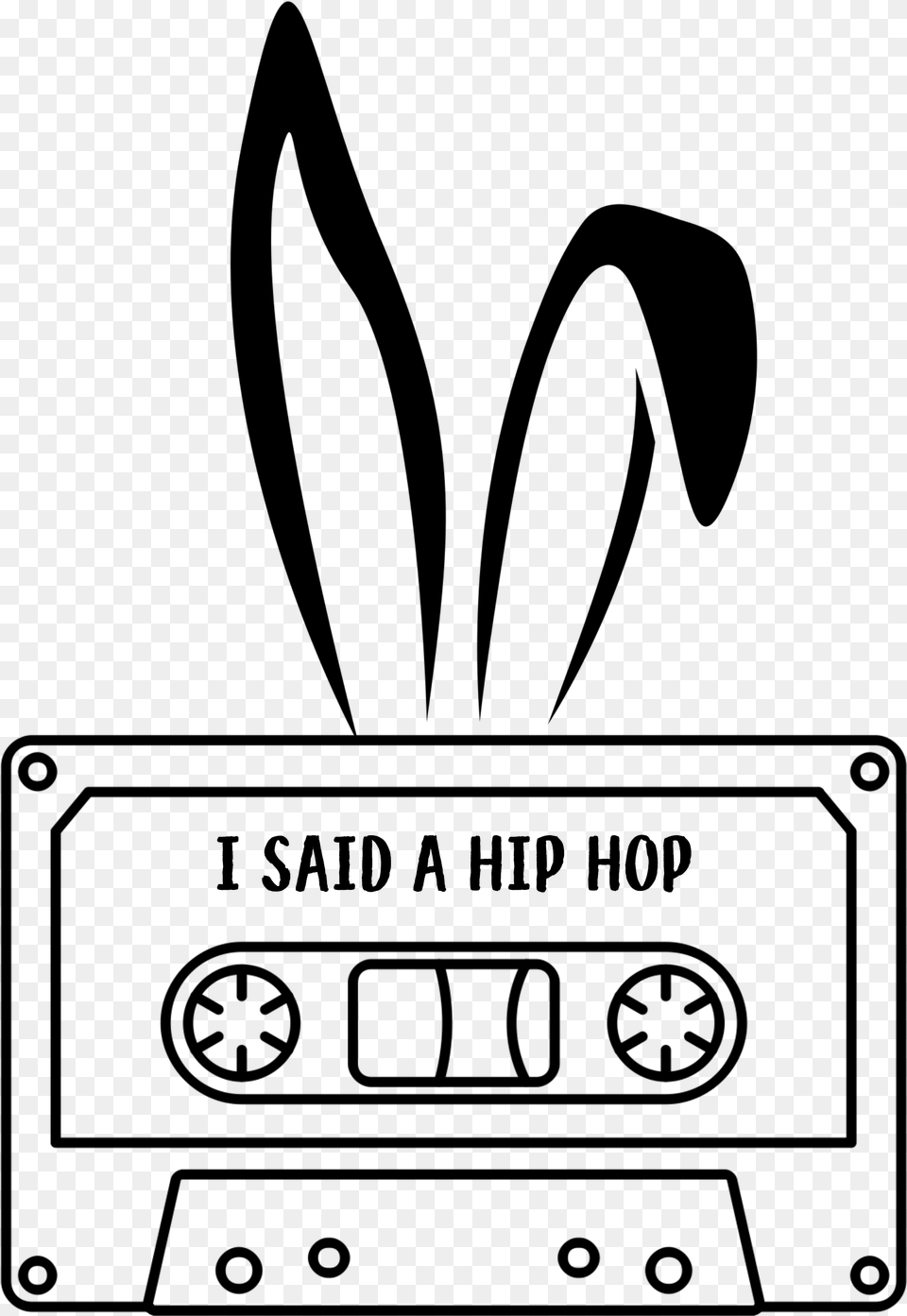 Easter Hip Hop Bunny Cut File Cassette Tape, Gray Free Transparent Png