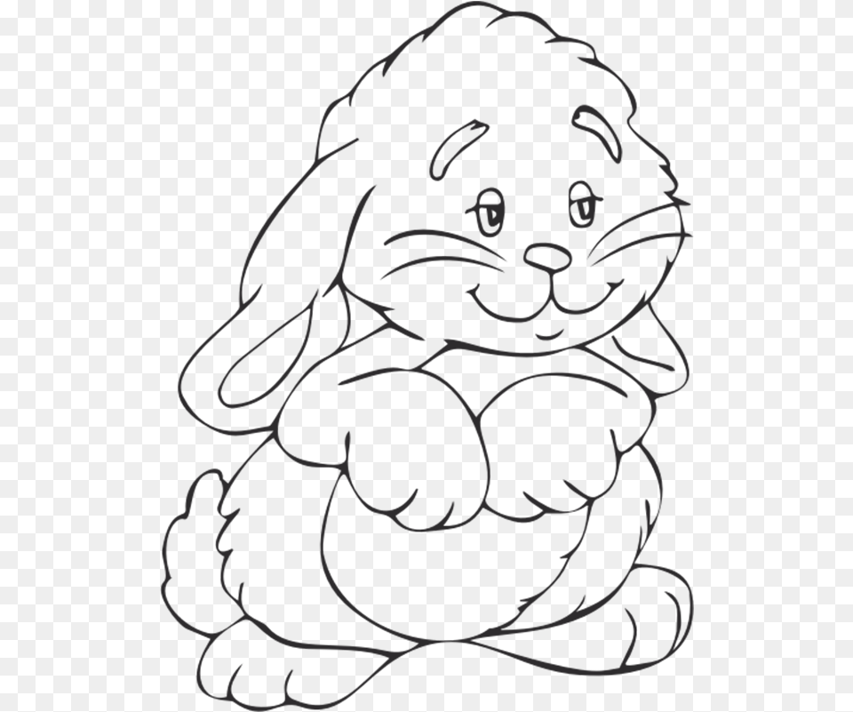 Easter Printable Clipart Outline Images Of Bunny, Baby, Person, Animal, Mammal Png Image