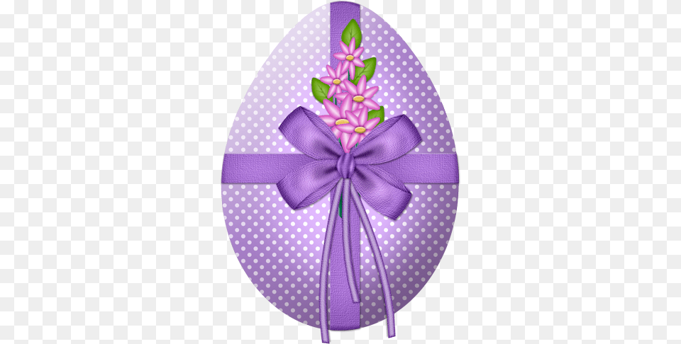 Easter Purple Egg With Flower Decor Clipart Picture Background, Food, Easter Egg Free Transparent Png