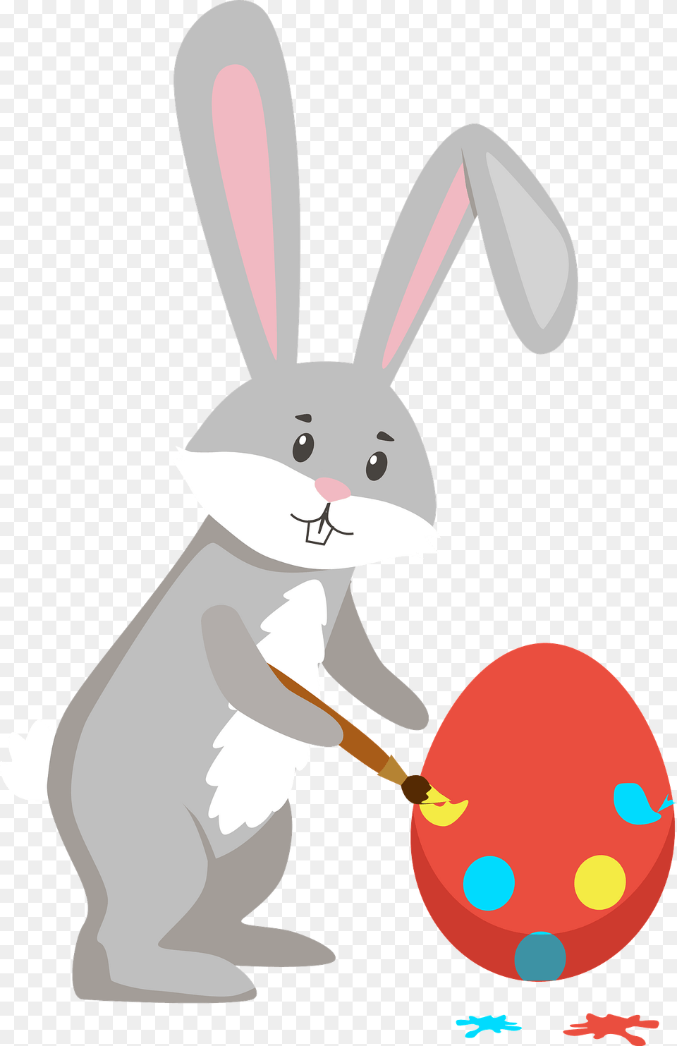 Easter Rabbit Painting Egg Clipart, Animal, Mammal, Baby, Person Free Png Download