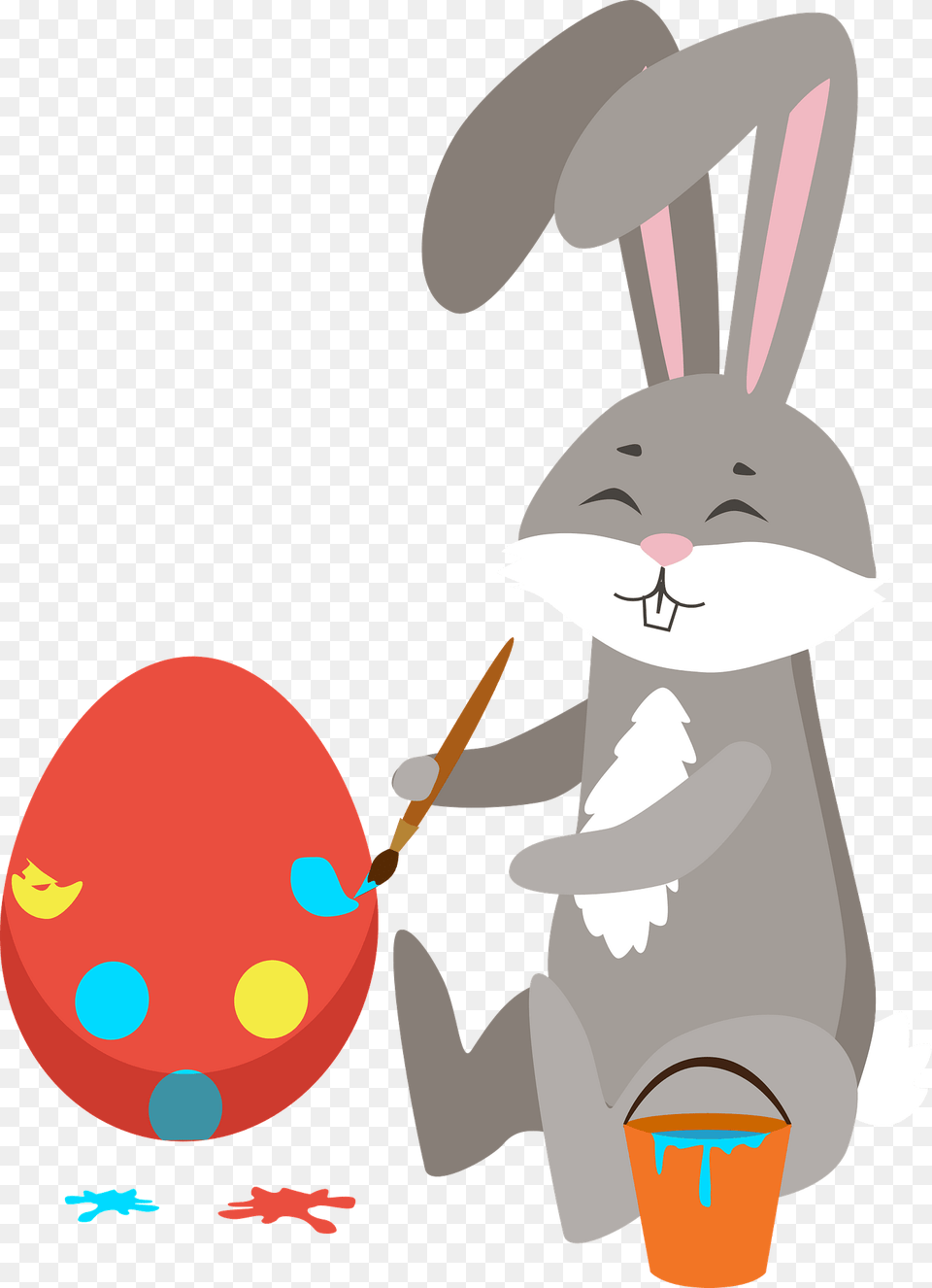 Easter Rabbit Painting Egg Clipart, Animal, Mammal, Cartoon, Snowman Free Transparent Png