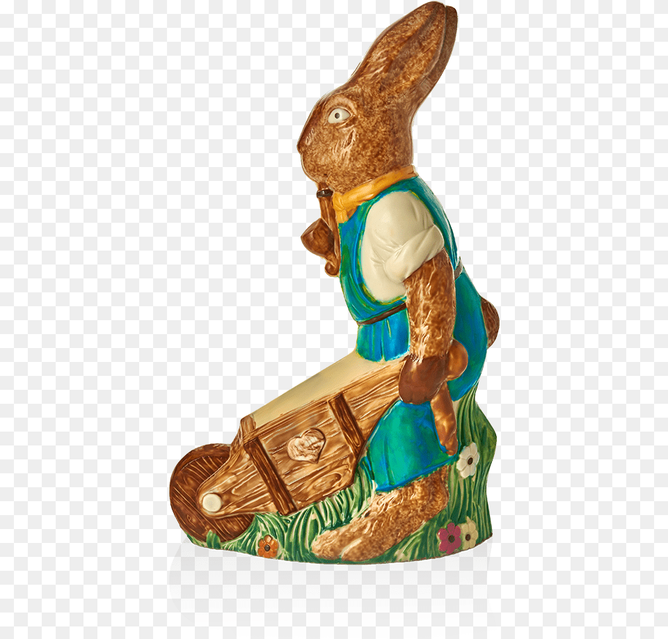 Easter Rabbit With Wheelbarrow Figurine, Animal, Cat, Egyptian Cat, Mammal Png Image