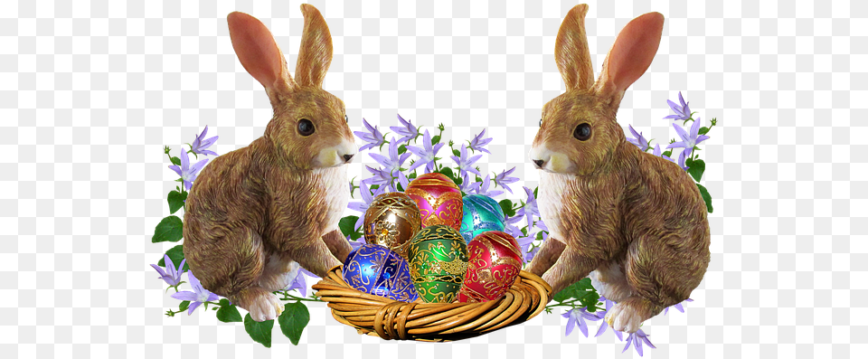 Easter Rabbits Eggs Basket Transparent Background Easter Eggs Easter Borders, Purple, Animal, Mammal, Pig Free Png