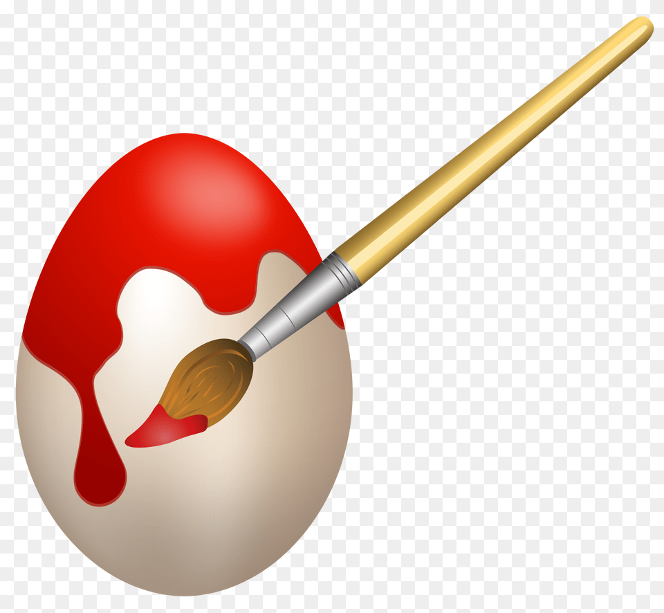 Easter Red Coloring Egg Clip Art, Brush, Device, Tool, Smoke Pipe Png Image