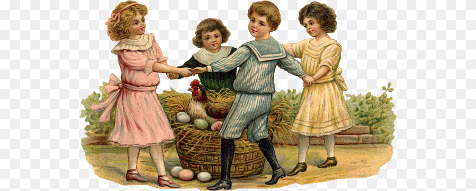 Easter Vintage Children Cocktail Napkins Magic Easter Rabbit, Art, Boy, Child, Female Free Png