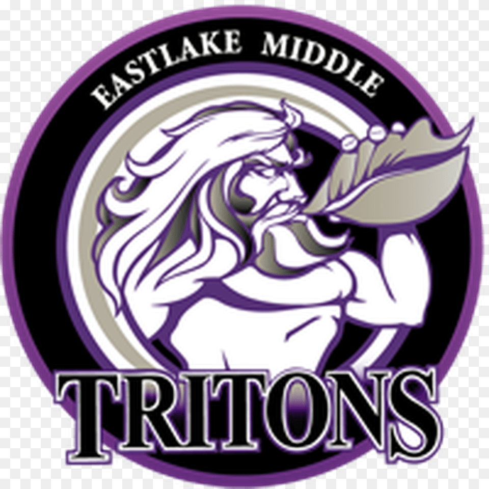 Eastlake Middle School Tritons, Purple, Logo, Person, Baby Free Png Download