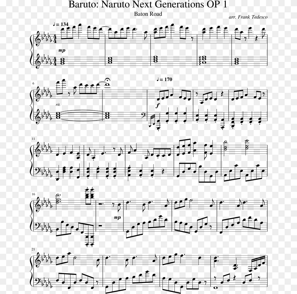 Easy Bts Piano Sheet Music, Gray Free Transparent Png
