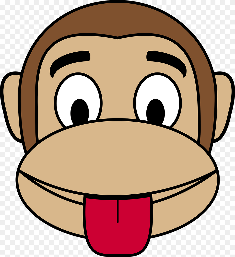 Easy Cartoon Monkey Face, Astronomy, Moon, Nature, Night Png Image