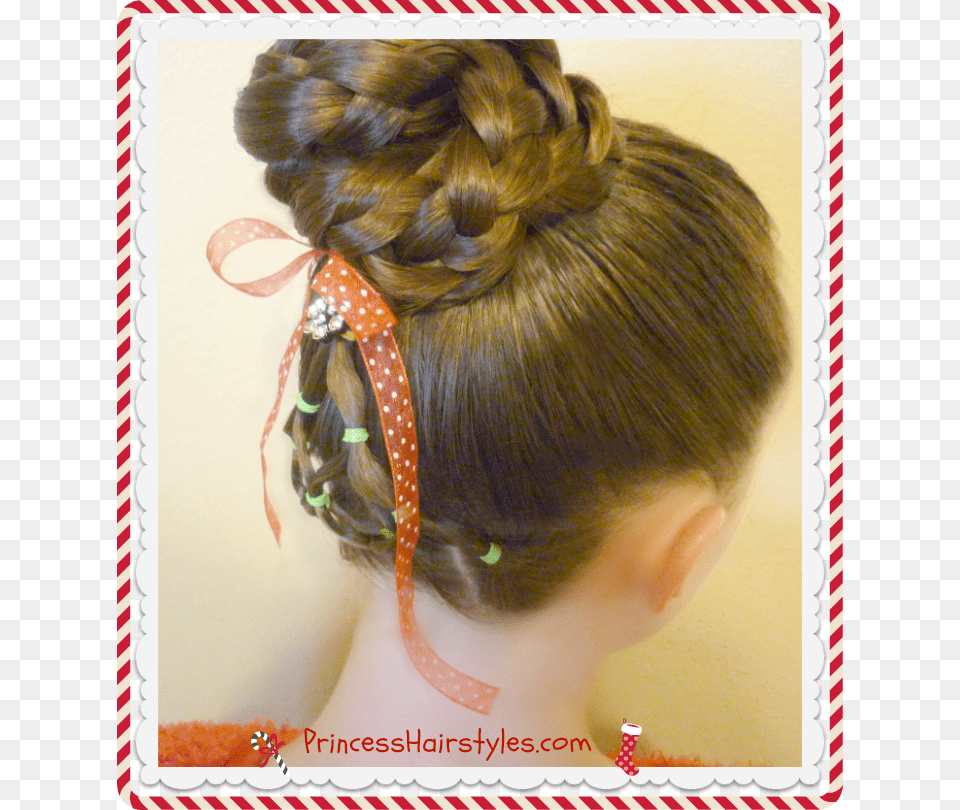 Easy Christmas Tree Hairstyle Tutorial Bun, Child, Female, Girl, Person Free Png