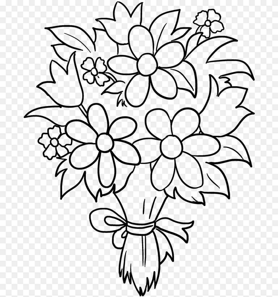 Easy Drawing Guides On Twitter Bouquet Of Flowers Drawing Easy, Lighting Png