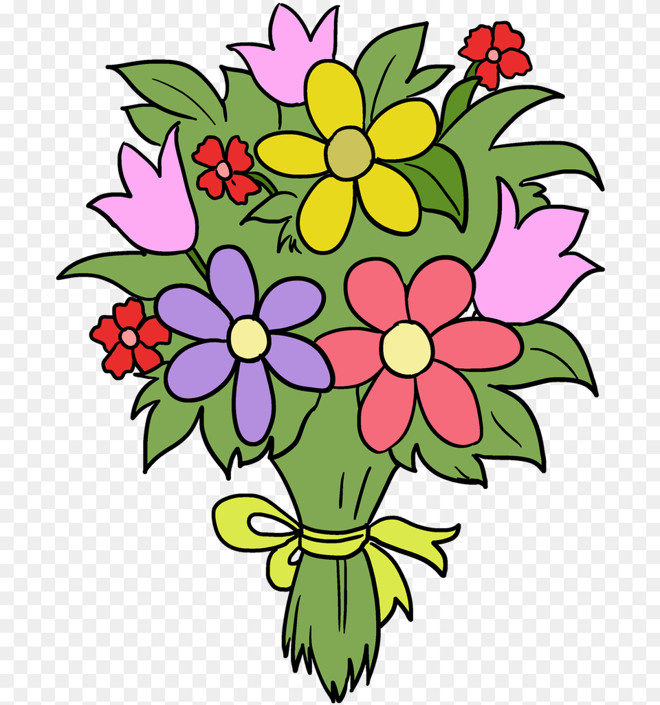 Easy Drawing Guides On Twitter Drawing A Beautiful Bunch Of Flowers Drawing Easy, Art, Floral Design, Flower, Flower Arrangement Free Png Download