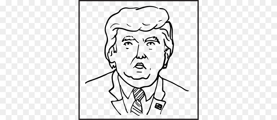 Easy Drawing Of Donald Trump Donald Trump Drawing Simple, Gray Png Image