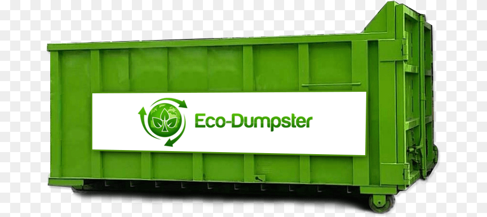 Easy Dumpster Rental Or Full Eco Dumpster, Shipping Container, Railway, Transportation, Freight Car Free Png