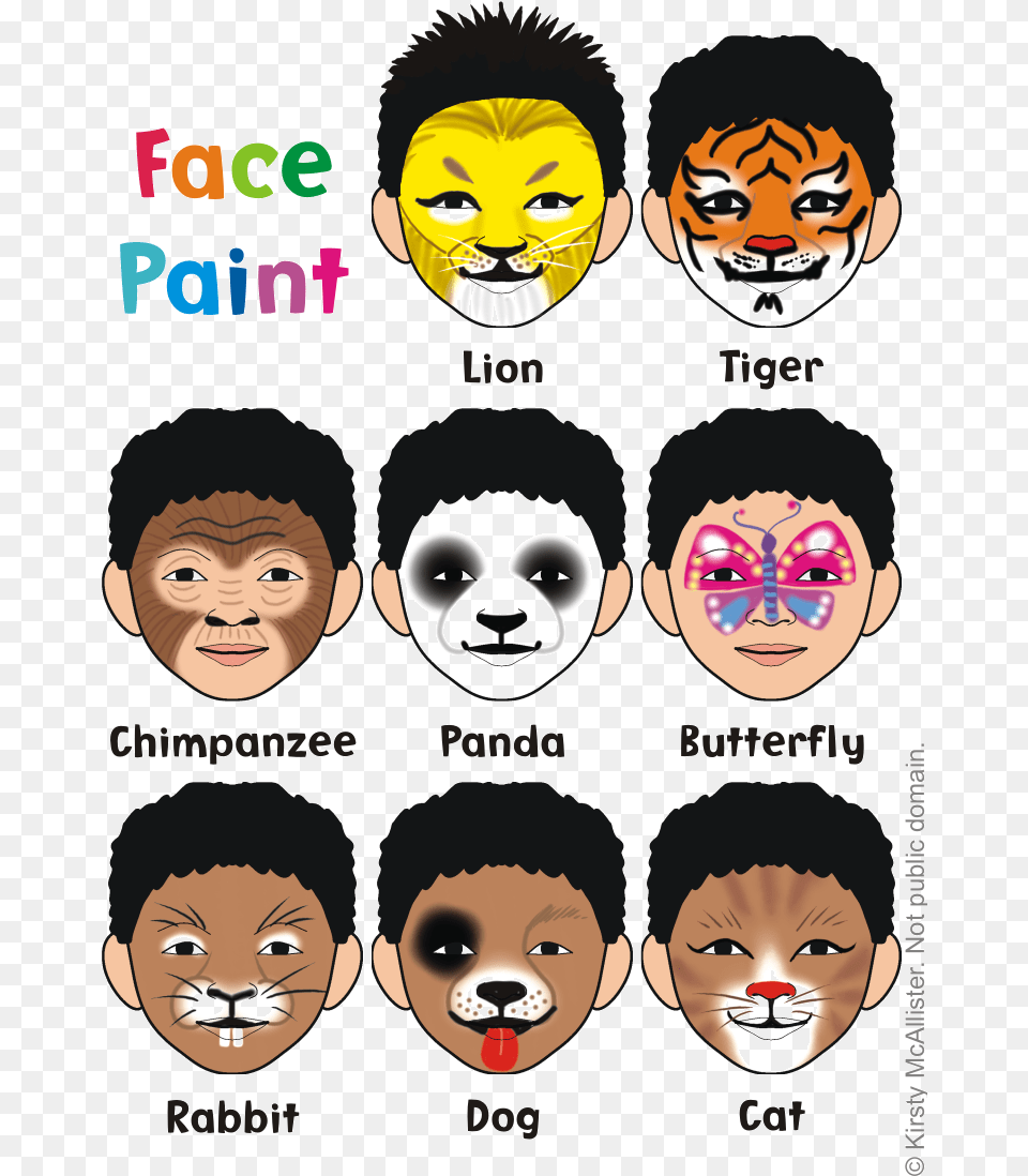 Easy Face Painting Ideas Animals, Head, Person, Baby, Book Png