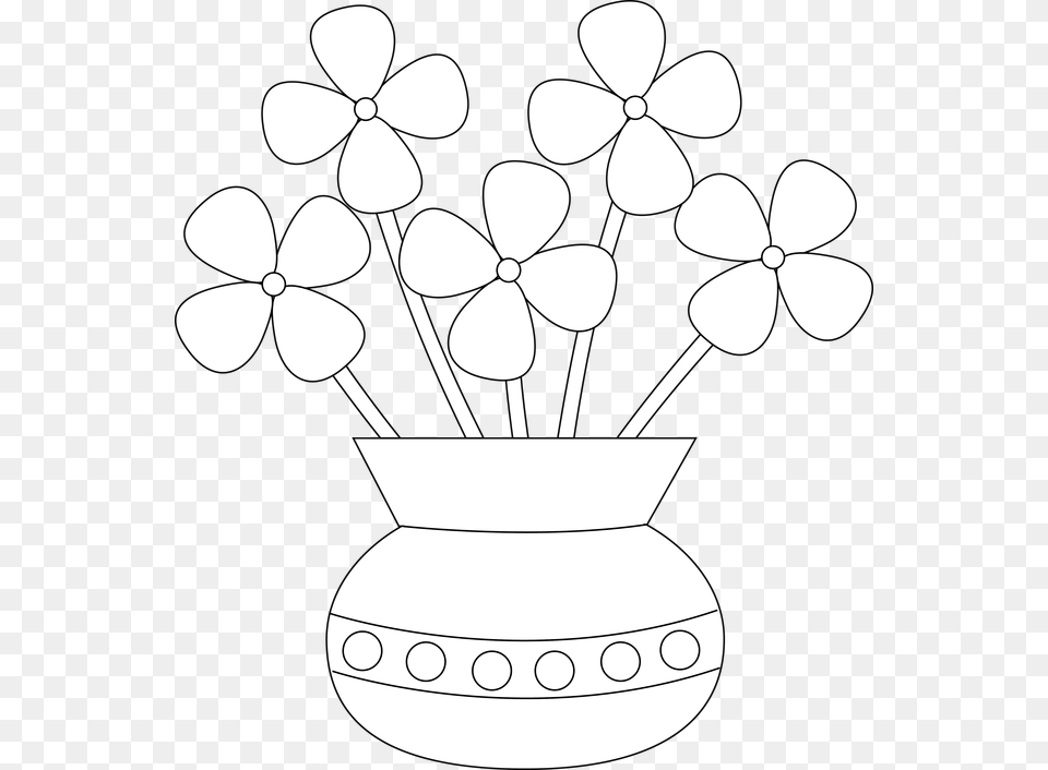 Easy Flower Pot Drawing, Jar, Pottery, Vase, Plant Free Png Download