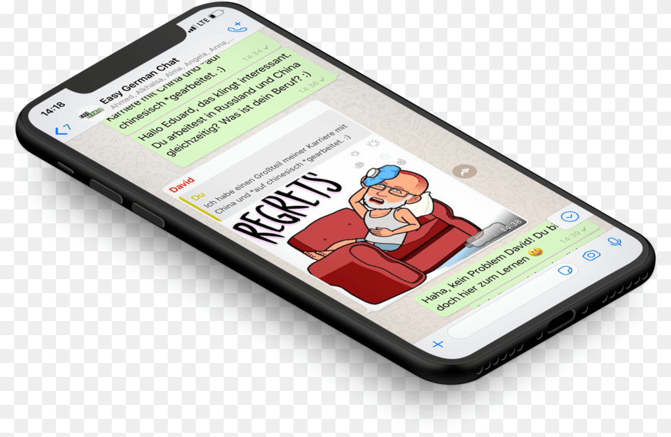 Easy German Chat Isometric Iphone Mockup, Electronics, Mobile Phone, Phone, Baby Png Image